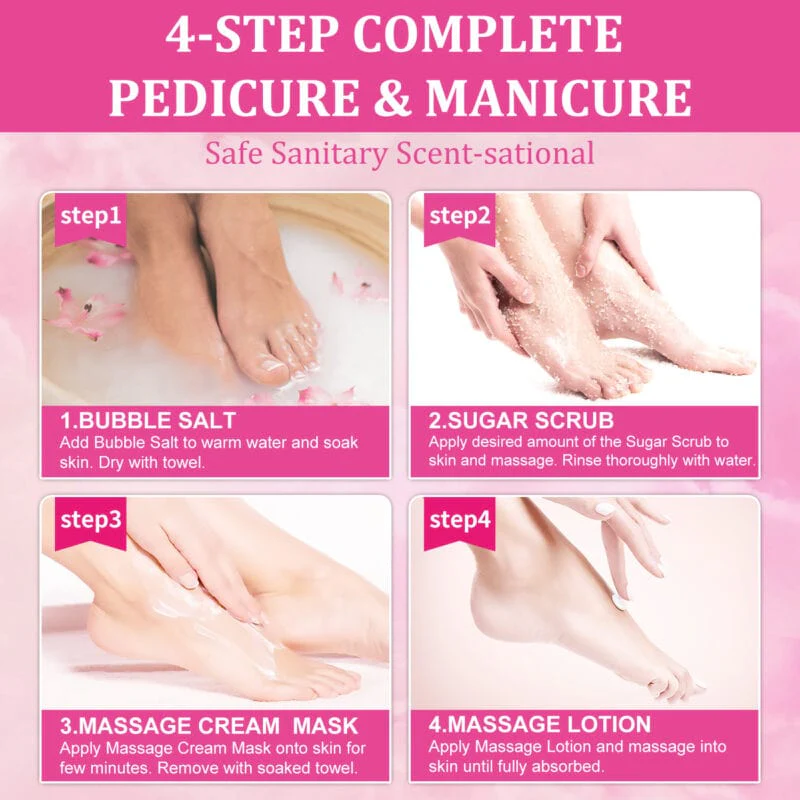 NBC BeautiLab BUBBLE SPA Deluxe Pedicure Kit (4Step) ROSE - Image 2