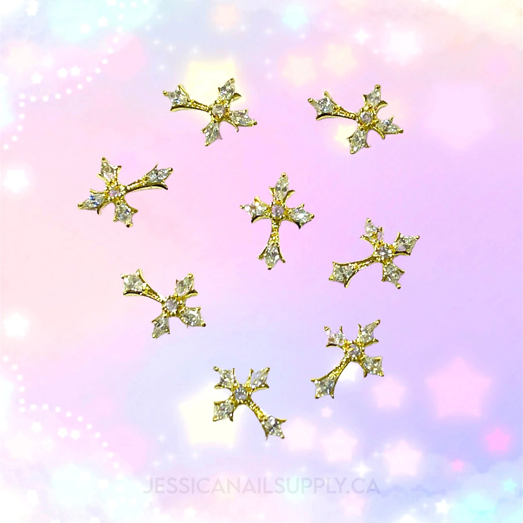 JNBS Gold Crystal Nail Charm (5 Styles)