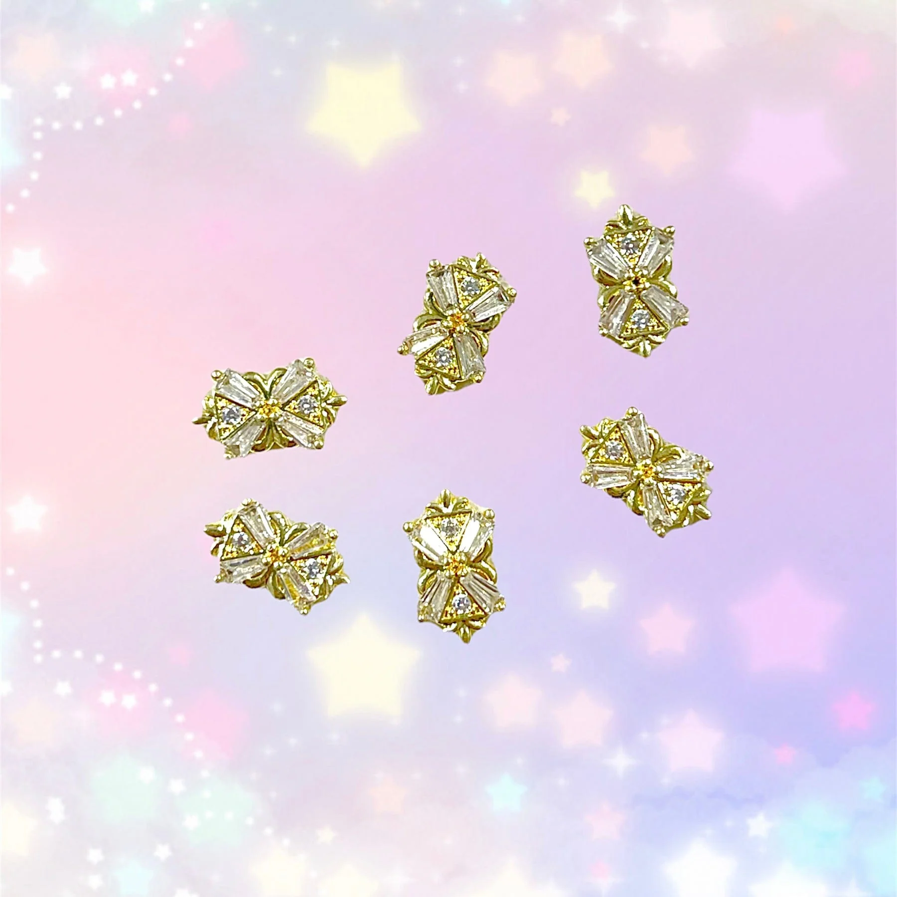 JNBS Gold Crystal Nail Charm (5 Styles) - Image 2