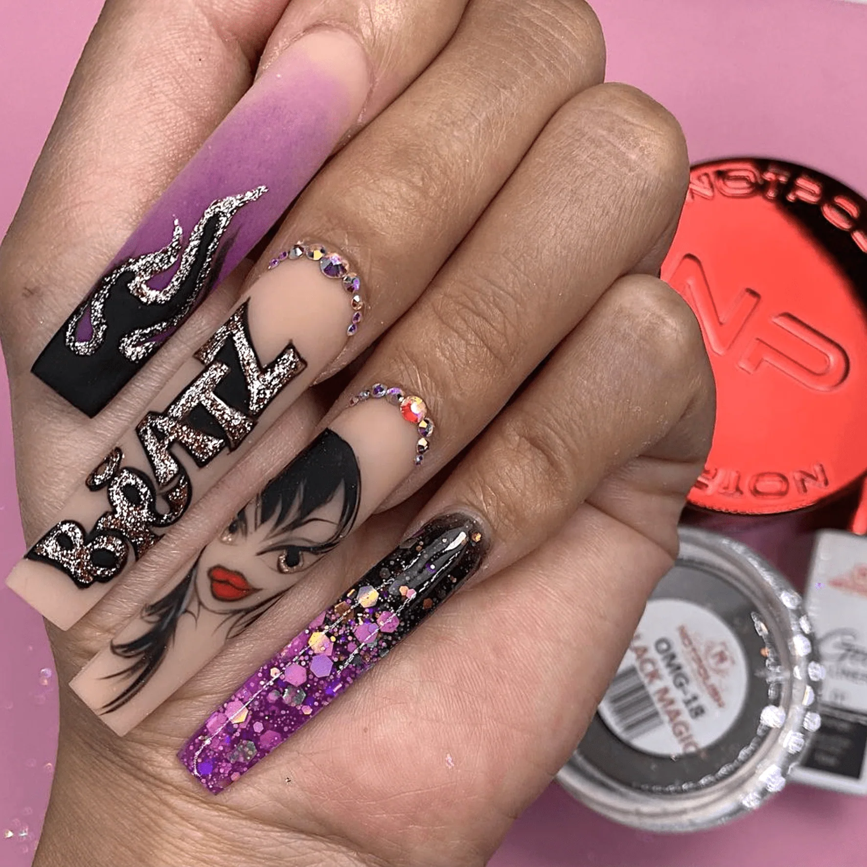 Notpolish Powder Oh My Glitter OMG 18 Black Magic - Image 2