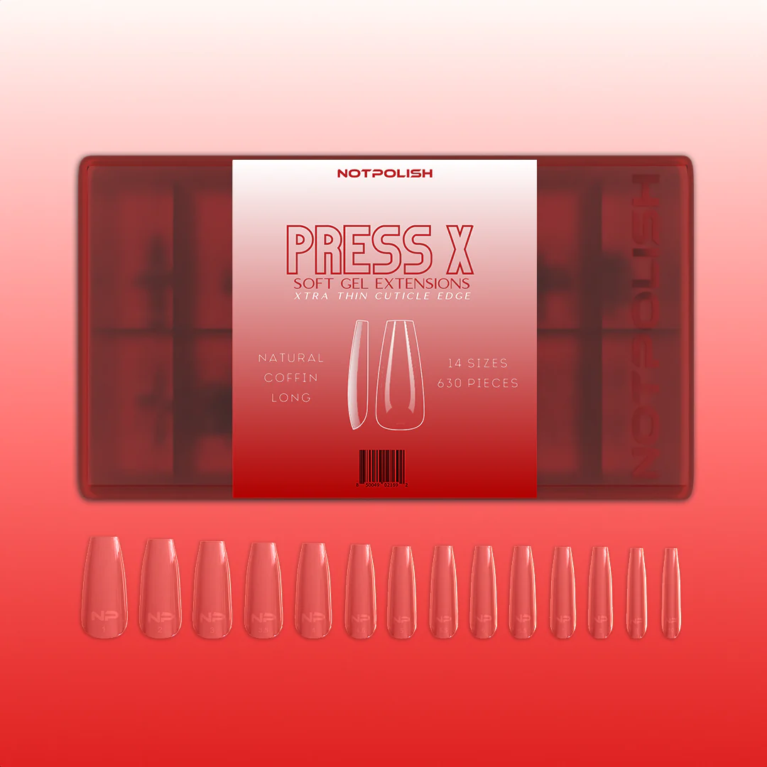 NOTPOLISH Press X Box of 630pcs Natural Coffin Medium / Long Tips - Image 2