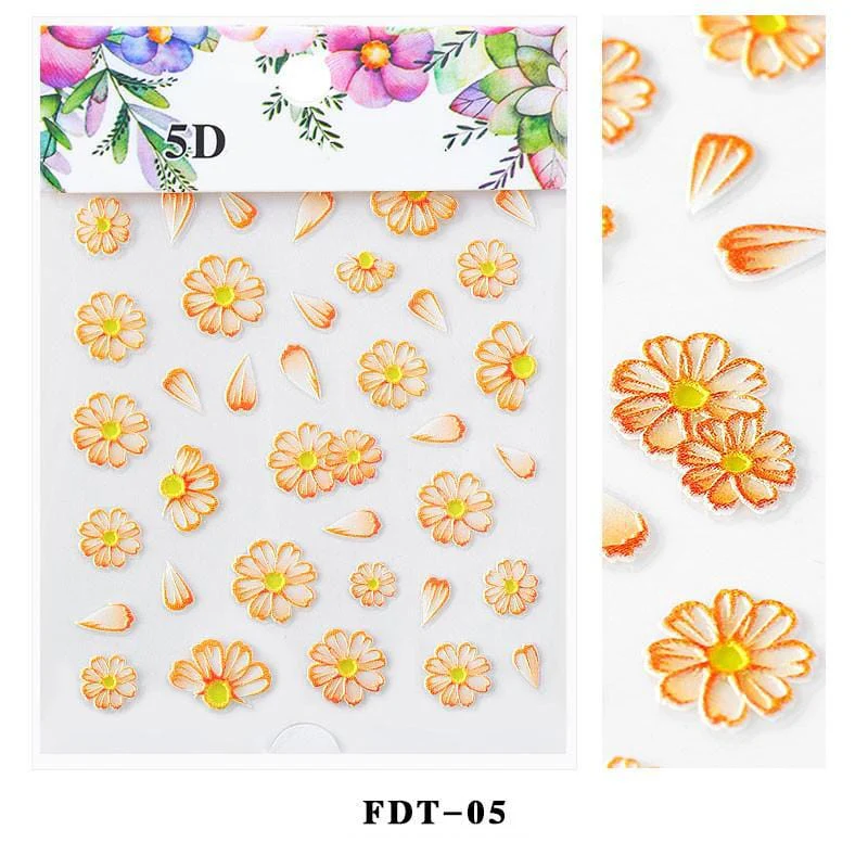 JNBS 5D Flowers Nail Sticker - Image 5