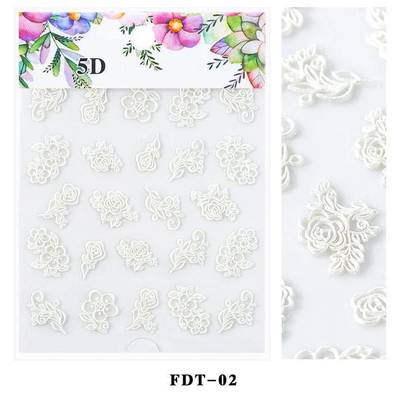 JNBS 5D Flowers Nail Sticker - Image 7