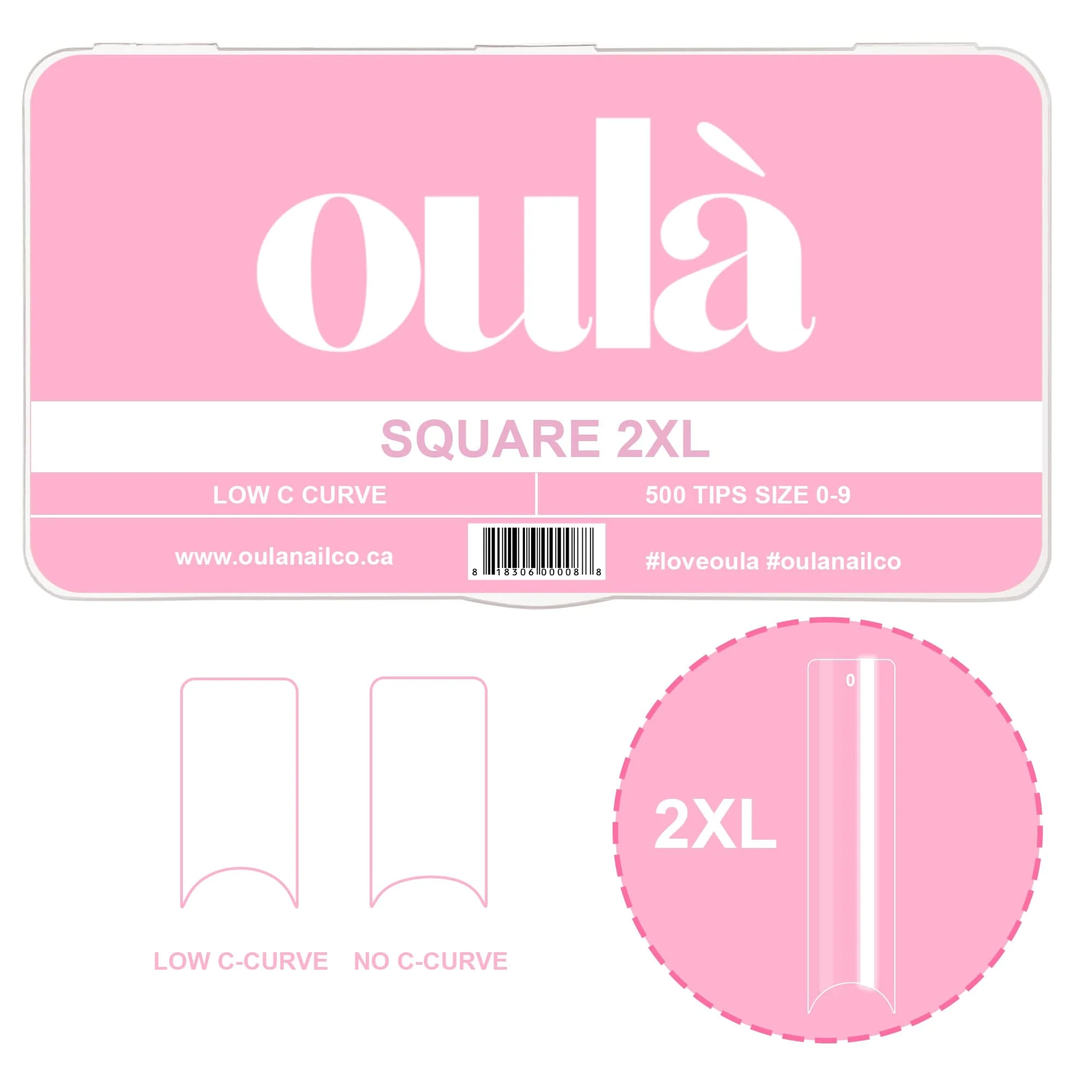 Oulà Nail Enhancement Tips SQUARE 2XL NO & LOW C CURVE - Image 3