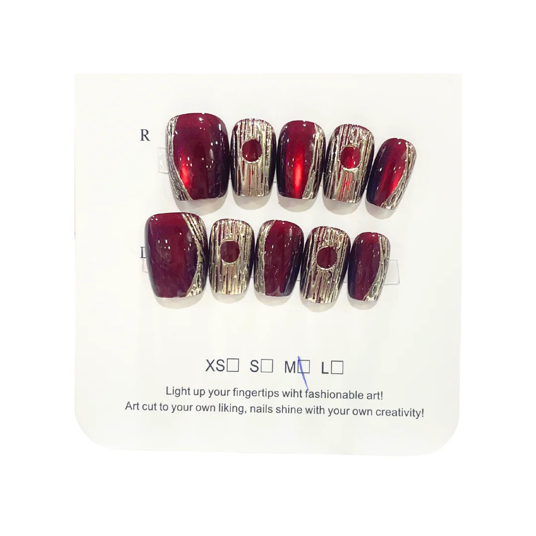Press On Nails Tips Holiday Red - Image 2