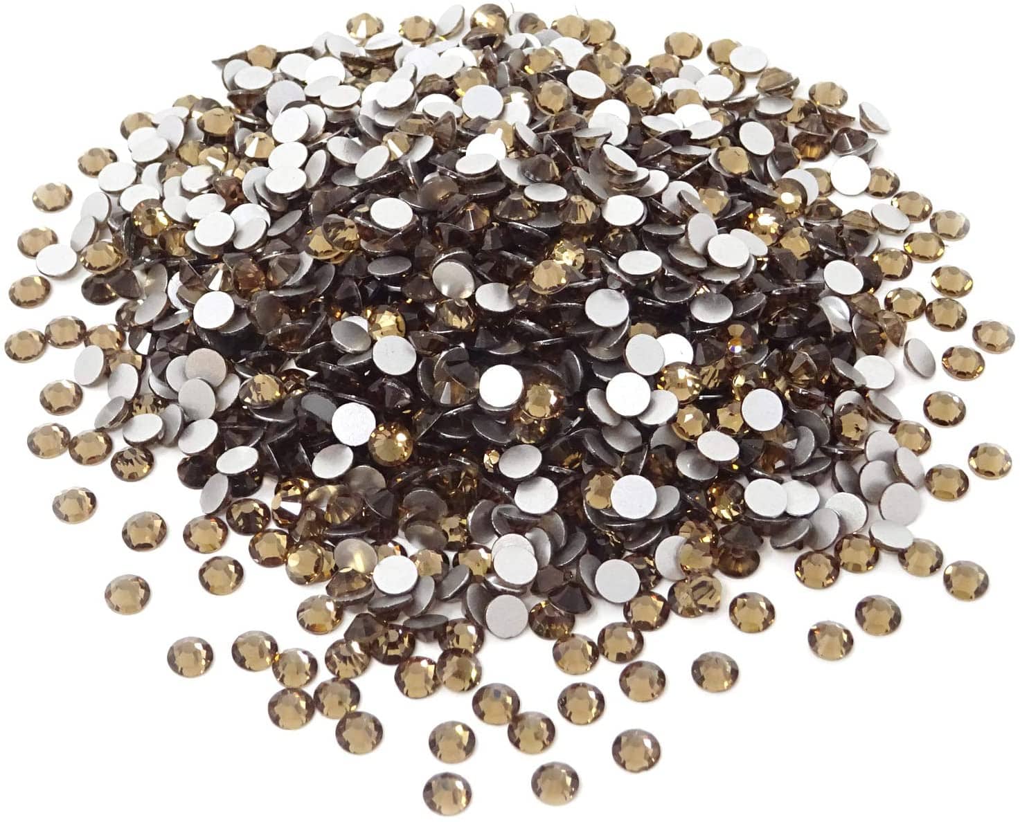 JNBS Round Flatback Rhinestone Smoke Yellow - Image 3