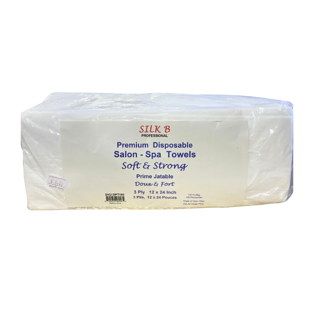 Silk B Premium Disposable Spa Towels 3Ply (Pack of 100)
