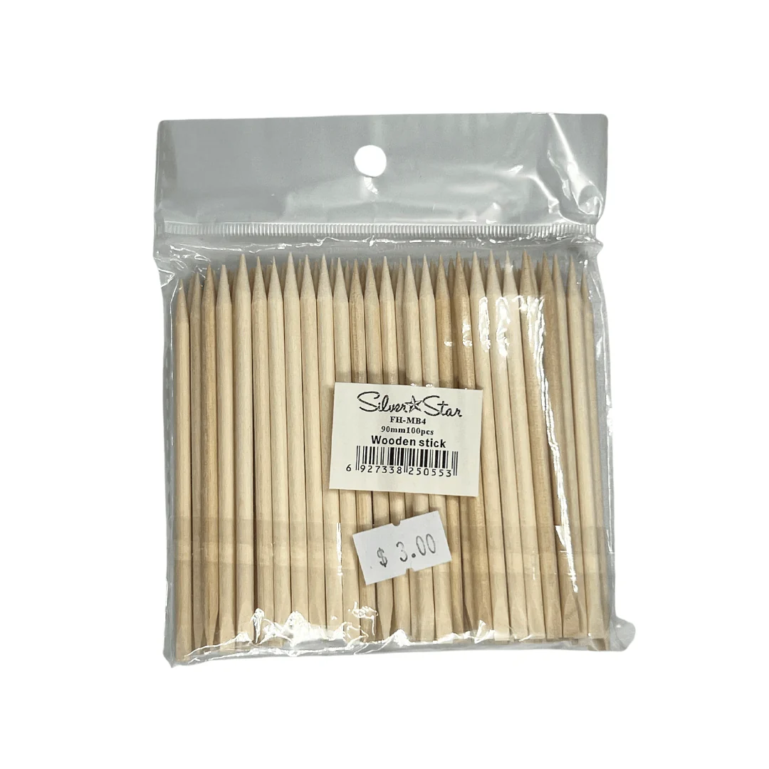 Silver Star Wooden Stick (Bag of 100pcs) 3 Sizes - Image 2