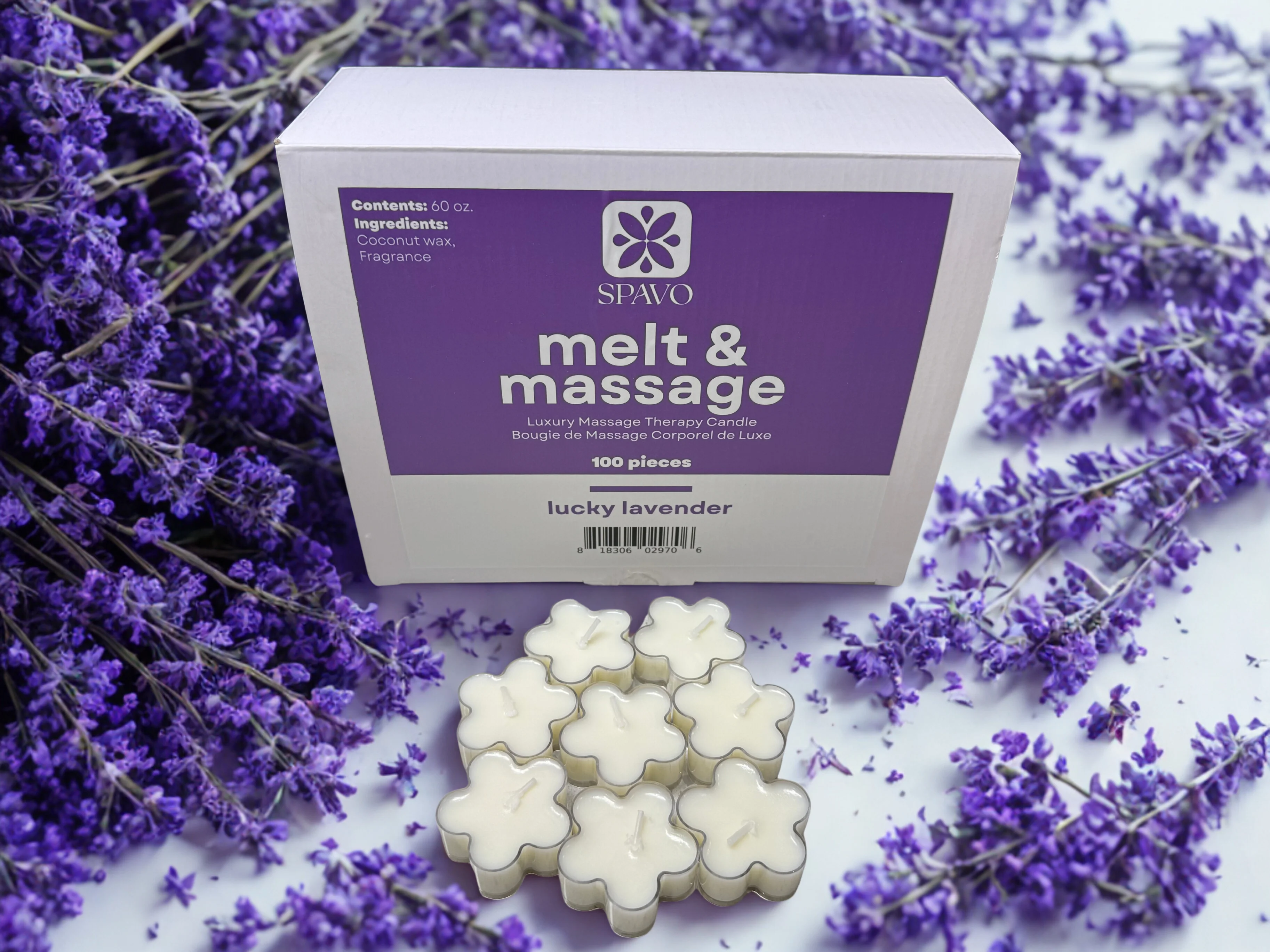 Spavo 4-in-1 Massage Candle 0.5 OZ - 6 Scents collection - 100/120PCS