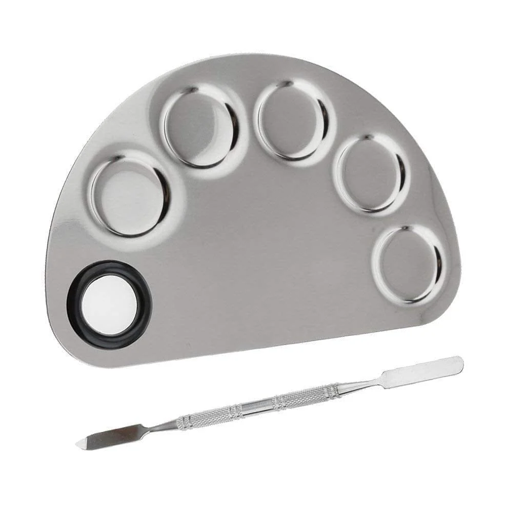 Kolinsky Stainless Steel Mixing Palette with Metal Spatula