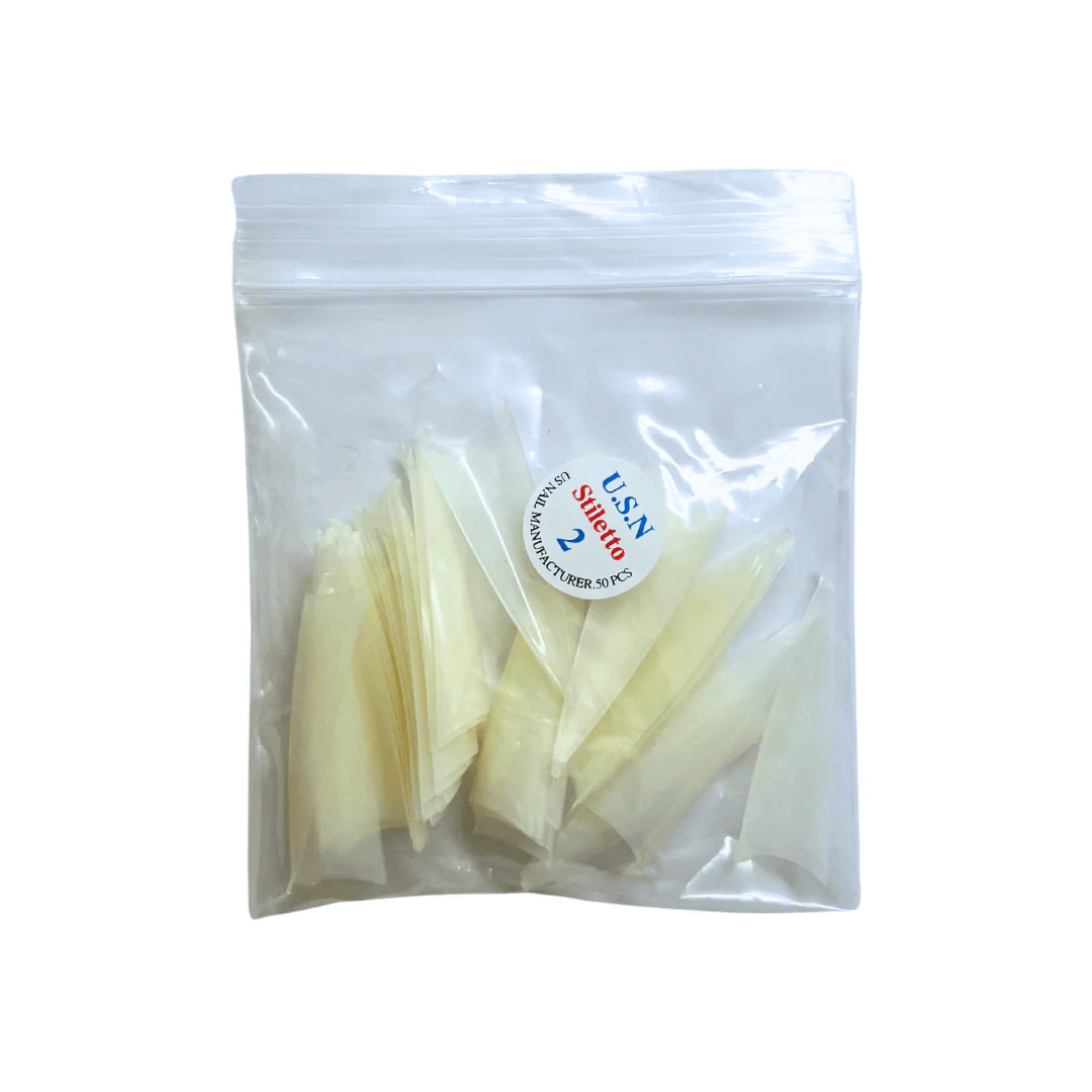 U.S.N Stiletto Natural Nail Tips Refill Bag (Bag of 50 pcs) - Image 5