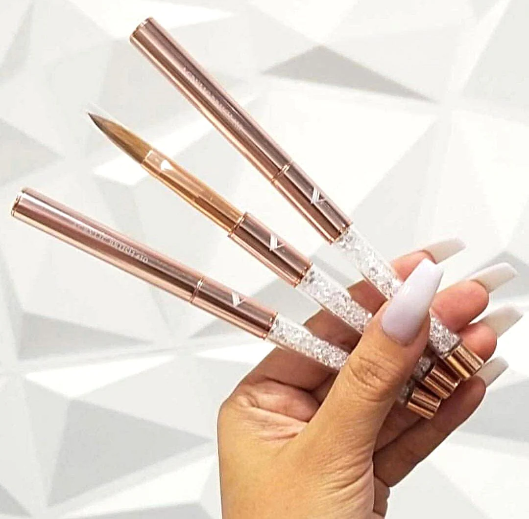 V Beauty Pure Rose Gold Edition Kolinsky Acrylic Brush - Image 3