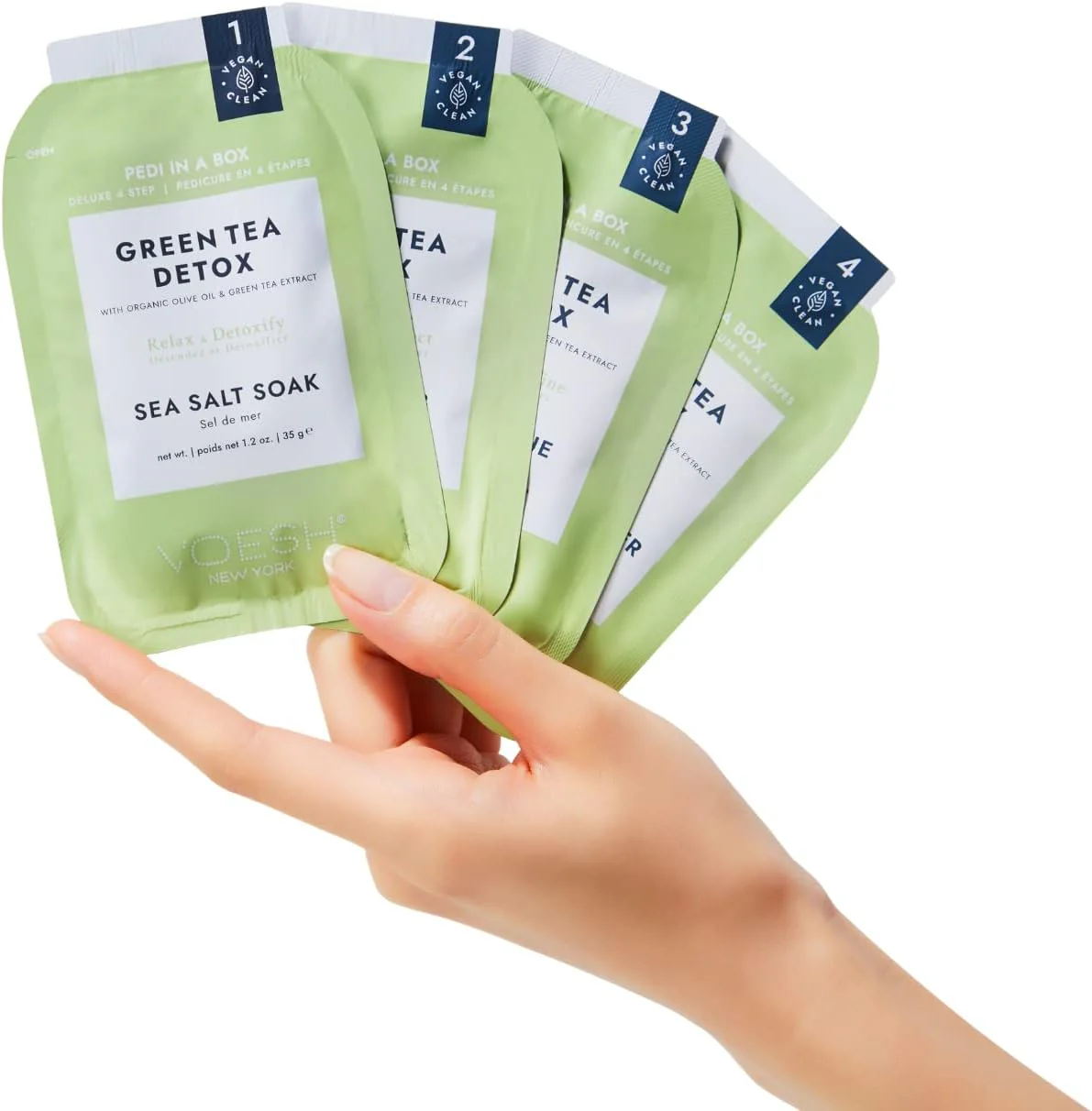 VOESH Pedi In A Box Deluxe 4 Step Green Tea Detox - Image 2