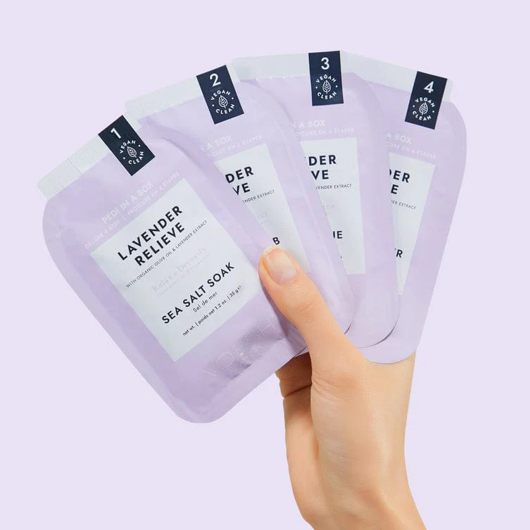 VOESH Pedi In A Box Deluxe 4 Step Lavender Relief - Image 3