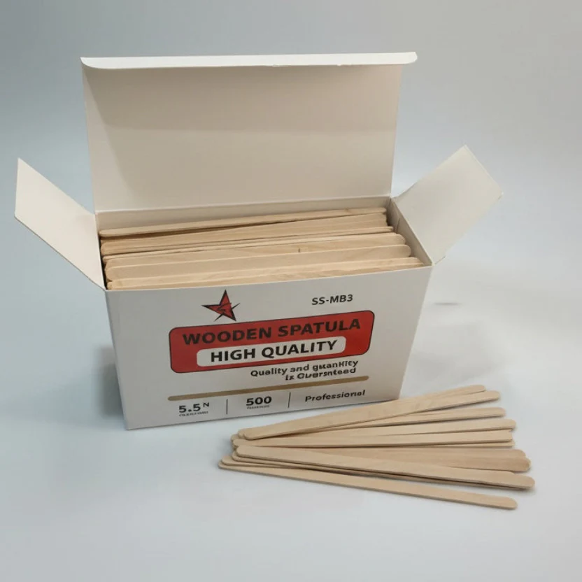 Silver Star Wood Stick Spatula 5.5" (500pcs)